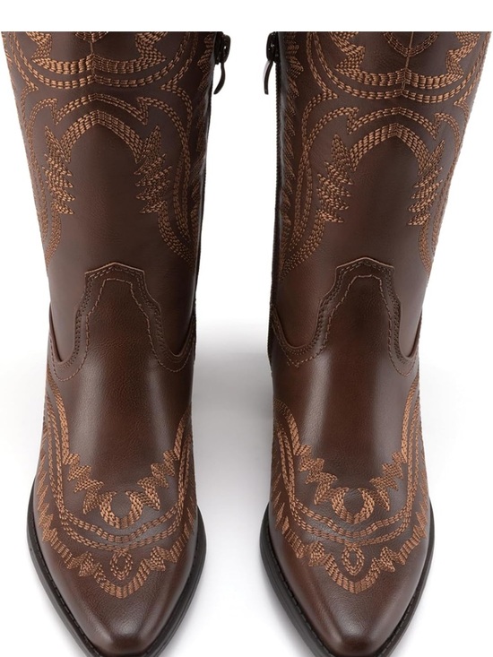 atletfit Shoes - Athlefit Women’s Brown Embroidered Western Knee Boots